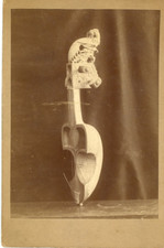 Vintage Albumen Print Antique Nepalese Guitar 10x15 Albumin Print 