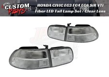 HONDA CIVIC EG3 EG4 EG6 SiR VTi Fiber LED Tail Lamp Set Full Clear Lens JDM