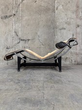 Vintage 1970s Cassina Le Corbusier LC4 Chaise Lounge Cowhide & Leather, Italy