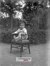 Baby, child, character, glass plate, old photo, negative 9x12 cm