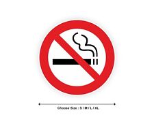BANNED NOT SMOKING cigarette panel sticker round 7cm (S)-20cm (XL) sticker