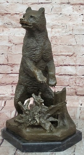 Bronze grizzly bear sculpture - bear,