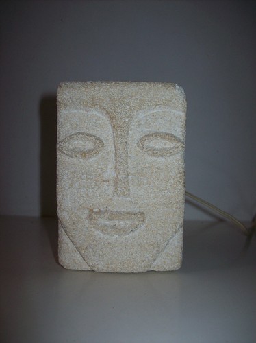 Lampe visage pierre - lampe,