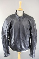 RICHA TG-1 BLACK LEATHER BIKER JACKET WITH CE ARMOUR & REISSA MEMBRANE 46 INCH