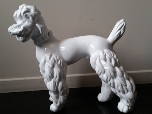 Grande ceramique chien caniche - grande,