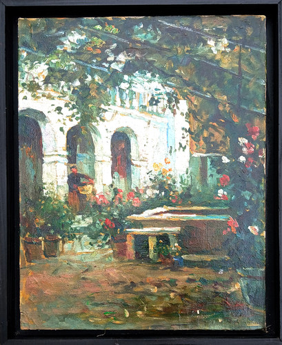 Parc huile sur toile - le,