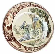 Historic 19th Sarreguemines Jeanne Au Bois Chesnu plate