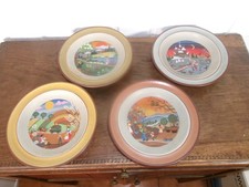 4 Petites assiette faience murales Naïf SMF SCHRAMBERG 13 cm Les 4 saisons
