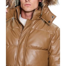 Guess Doudoune Cuir Brun