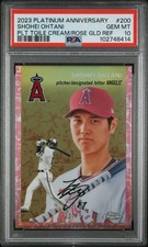 2023 Topps Chrome Plat Anniv Toile Cream/Rose Gold /75 Shohei Ohtani #200 PSA 10