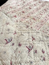 83x52 TWO patterns RARE 18th century c 1770 French quilt boutis hand block prin