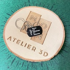 Dog Tag ou Plaque d' identification - Personnalisée au Laser - Aluminium Anodisé