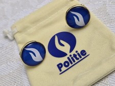 BOUTONS DE MANCHETTES ASPECT Doré Politie Belge Police Belgique