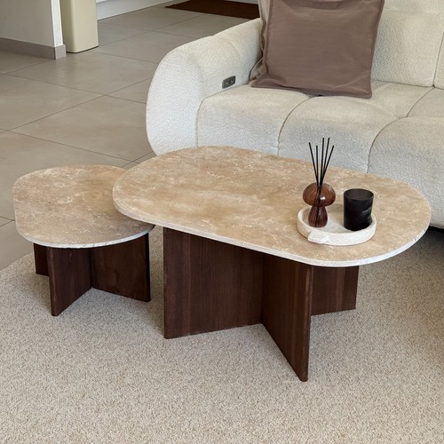 Table basse ovale duo - , en