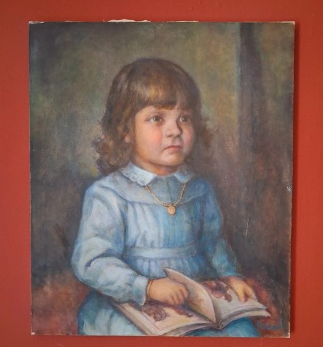 Tableau ancien huile portrait - tableau,