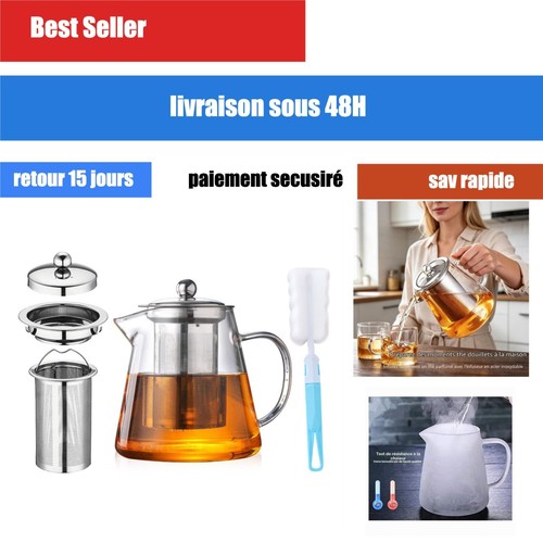 Théière verre 550 avec - théière,