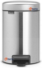 Brabantia 112164 Pédale Poubelle Newicon avec Plastique Intérieur Seau,3 L - Mat