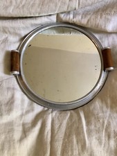 Ancien plateau Miroir rond de service Art Déco Ø37 cm