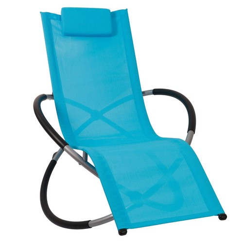 Chaise longue bleue relax - chaise, bleue,