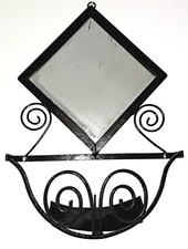 Wrought Iron Letter Holder Mirror - Antique - Restored with Care