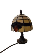 Petite Lampe De Table Tiffany 28 Cm Vintage Avec Écran En Verre Icône De Design