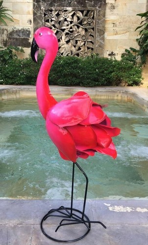 Flamand rose metal 60 cm - rose,