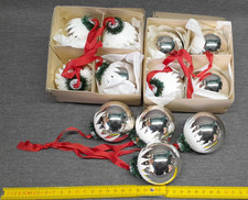 Anciennes boules de Noël  creuses en verre 3 guirlandes de 4 boules