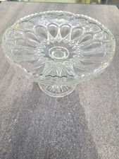 plateau à gateau en cristal sur pied vintage