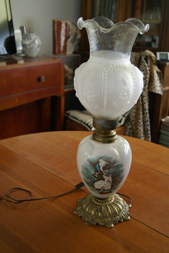 Lampe ancienne faïence - lampe, en