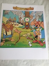 Sérigraphie Astérix chez les Helvétes Guillaume Tell partie de pétanque Uderzo