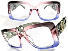 Lunettes De Vue Vintage Rétro Style Exagéré À Verres Clairs Grand Carré Épais