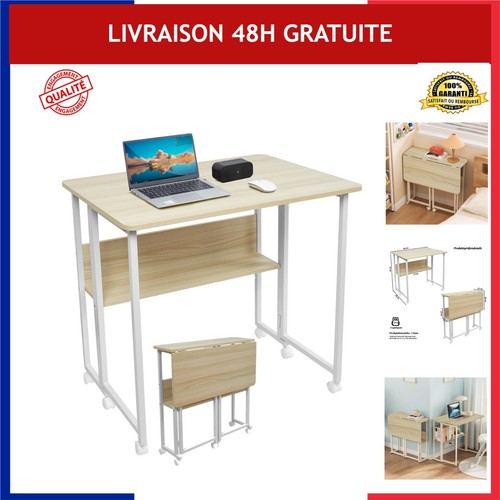 Bureau pliant roulettes 80 - roulettes,