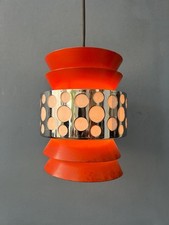 Orange Vintage Massive Belgium Space Age Pendant Lamp