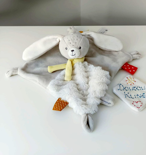 Doudou lapin blanc beige - blanc, et
