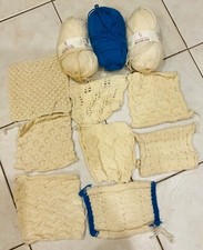 Pingouin Coeur De Laine Superwash Wool Hand Knit 8 Blocks & Yarn