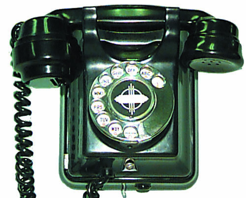 Old english phone with hinged - phone,