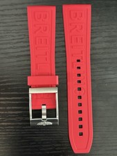 BREITLING OEM 24MM Bracelet En Caoutchouc Diver Pro Rouge Avec Boucle Tang OEM