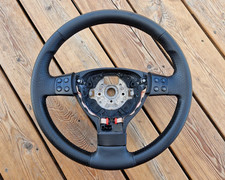NEW LEATHER Volkswagen Golf 5V Jetta Passat B6 05-10 Black Steering Wheel NEW