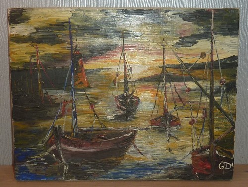 Tableau huile sur toile marine - tableau,