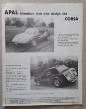 Apal Corsa Kit Car Brochure / Leaflet c.1972