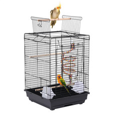 Yaheetech Cage Oiseaux avec Jouet 40 x 40 x 58 cm Cage Oiseau Exotique Metal