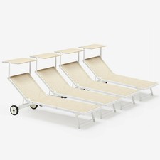 4 Bains de soleil avec roues