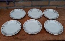 Lot 6 Assiettes plates Porcelaine Chodziez Poland Pologne Vintage Motif Panier