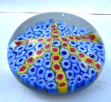 Signé Toso Milano Sulfure Millefiori Verre Boule 10Cm 1Kg Presse Papier