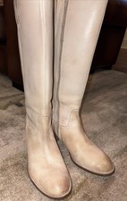 Diba True Fig Garden Knee High Zippered Round Toe  Womens Off White Casual Boots