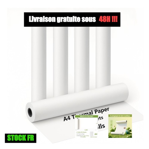 Papier thermique blanc 5 - blanc,