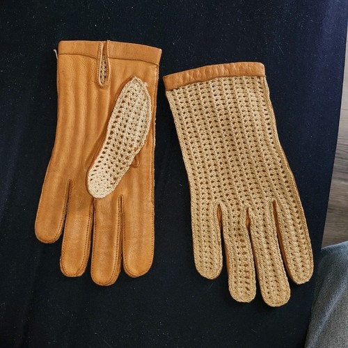 Gants homme cuir marron beige - gants, marron/beige