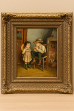 Tableau ancien – Enfants à