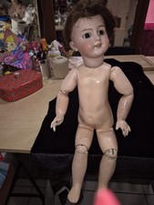 poupée ancienne DEP 56 Cm Tête Bisque Porcelaine Et Corps Bois Sans Manque