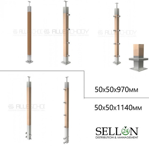 Inox bois poteau - poteau, balustrade